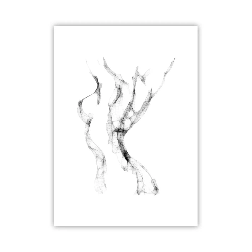 Plakat - Abstrakcyjna kompozycja w czarno-białym minimalizmie - 50x70cm - Piękna i silna - Nowoczesna dekoracja ścienna do salonu, kuchni i sypialni ARTTOR