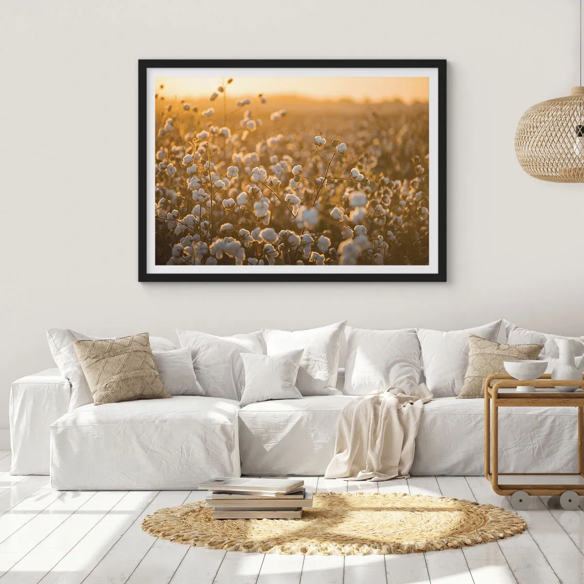 Plakat w czarnej ramie - Puszyste pole - 91x61 cm