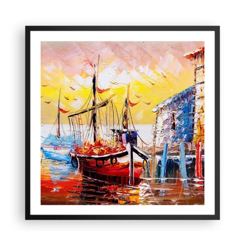 Plakat w czarnej ramie - Szczęśliwy powrót - 60x60 cm