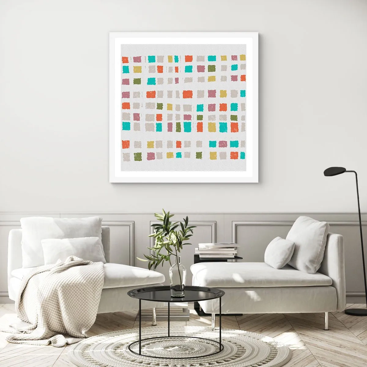 Plakat w białej ramie - Nieznana gra - 50x50 cm