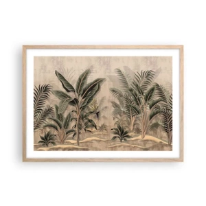 Plakat w ramie jasny dąb - Rycina w kolonialnym stylu - 70x50 cm