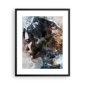 Plakat w czarnej ramie - Opowieść o dziewczynie z miastem w tle - 40x50 cm