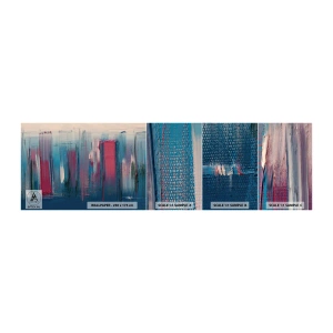 Fototapeta Próbka Samoprzylepna Deluxe Sticker - Kompozycja wertykalna w błękicie i czerwieni - Sztuka, Abstrakcja, Farba - 100x30 cm
