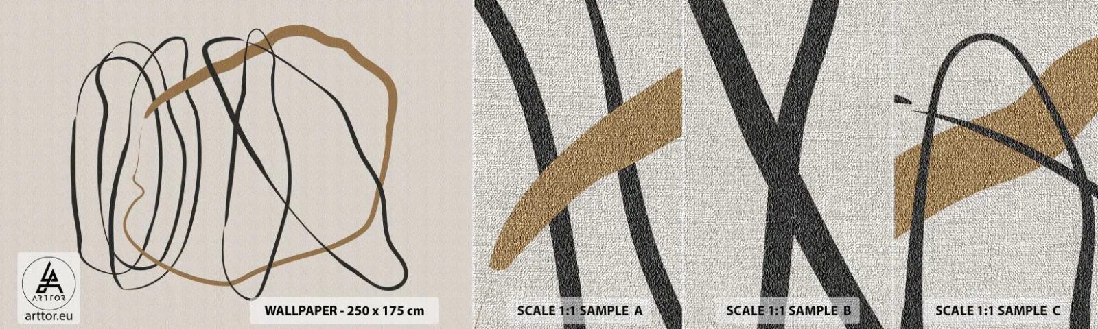 Fototapeta Próbka Premium Canvas - Kompozycja – taniec opętaniec - Sztuka, Minimalistyczny, Art Deco - 100x30 cm