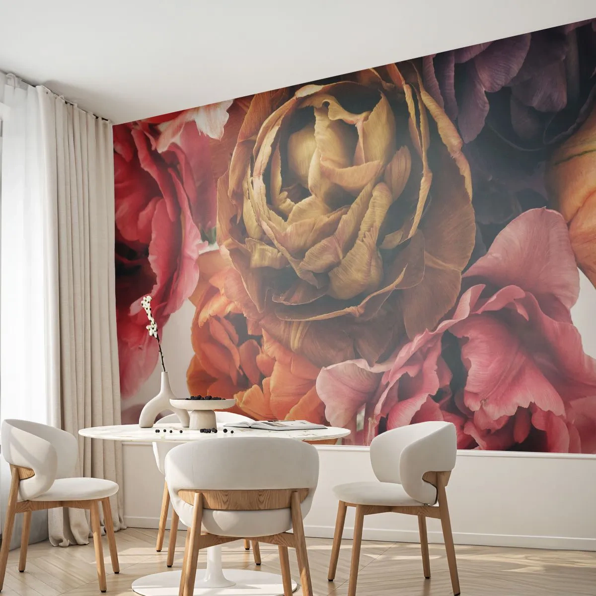 Fototapeta Premium Canvas - Święto życia - Bukiet Kwiatów, Kwiaty, Piwonia - 250x175 cm