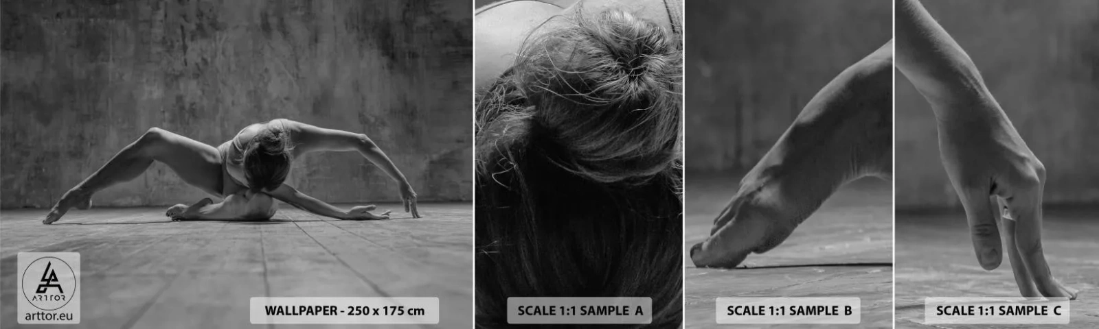 Fototapeta Próbka Samoprzylepna Deluxe Sticker - Symetria odnaleziona - Baletnica, Balet, Taniec - 100x30 cm