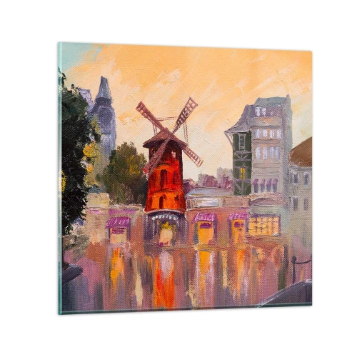 Obraz na szkle - Paryskie ikony – Moulin Rouge - 40x40 cm