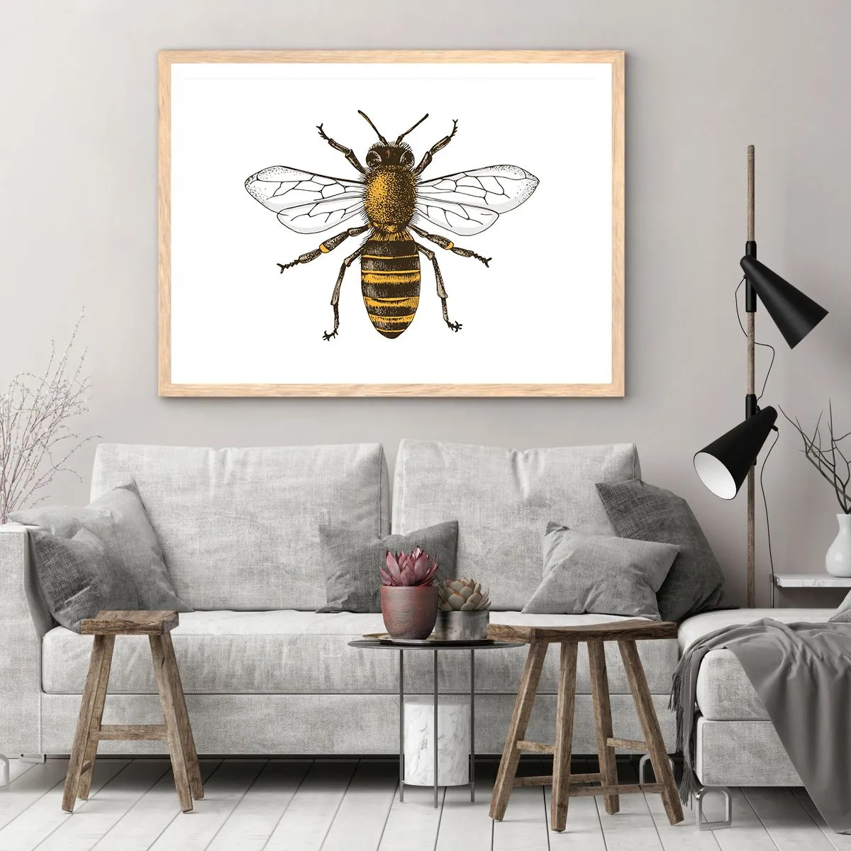 Plakat w ramie jasny dąb - Piękna i dobra - 70x50 cm