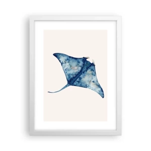 Plakat w białej ramie - Życie w błękicie - 30x40 cm