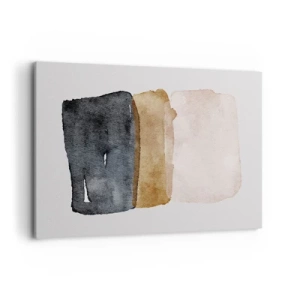 Obraz na płótnie - Minimalistyczna kompozycja trzech prostokątów w ziemistych odcieniach - 100x70cm - Kompozycja barw ziemi - Nowoczesna dekoracja ścienna do salonu, kuchni i sypialni ARTTOR