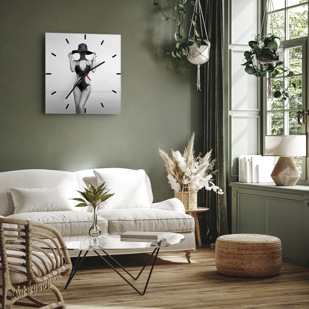 Zegar ścienny - Na imię mi: Elegancja - 40x40 cm