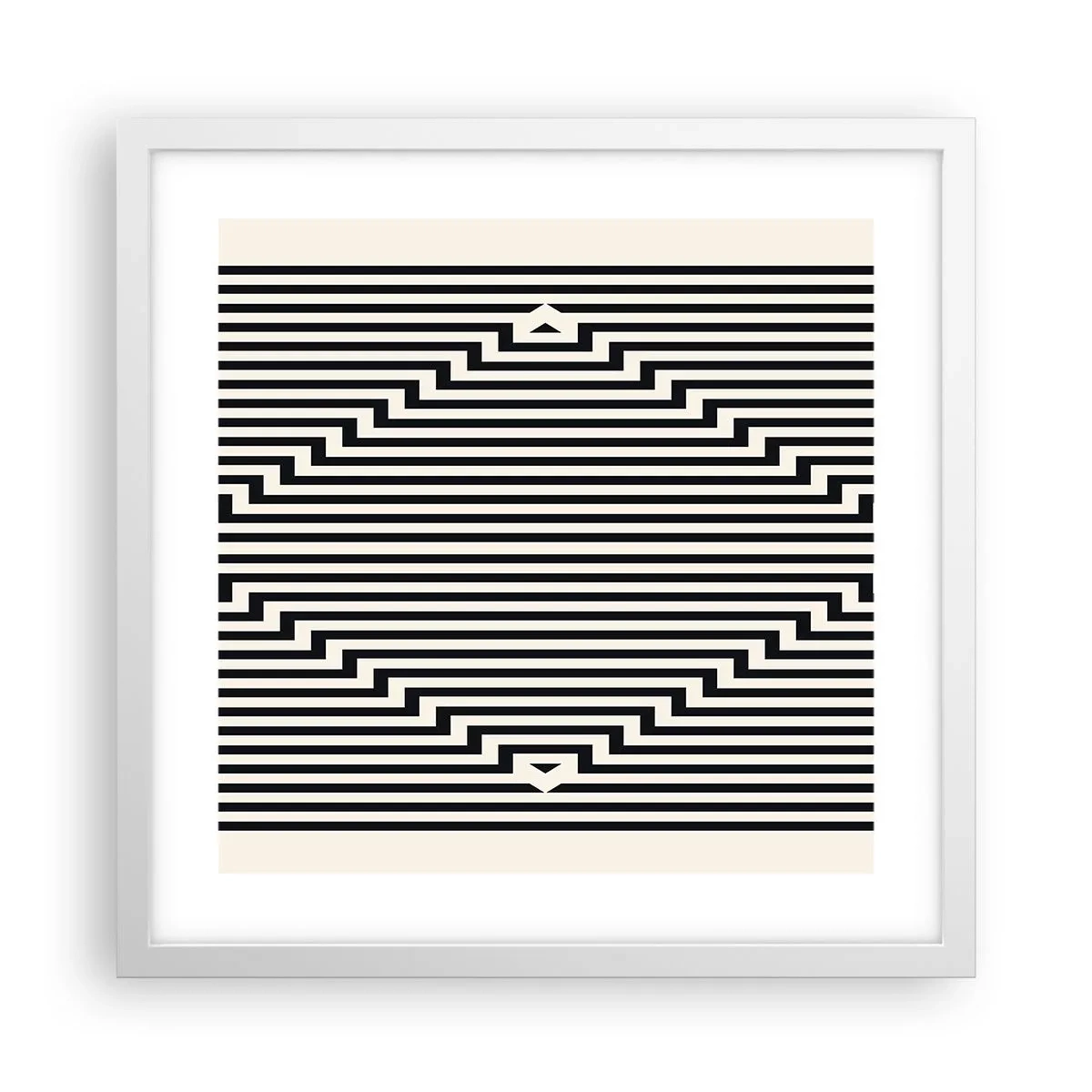 Plakat w białej ramie - Geometryczna iluzja - 40x40 cm