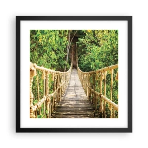 Plakat w czarnej ramie - Zawieszony w zieleni - 40x40 cm