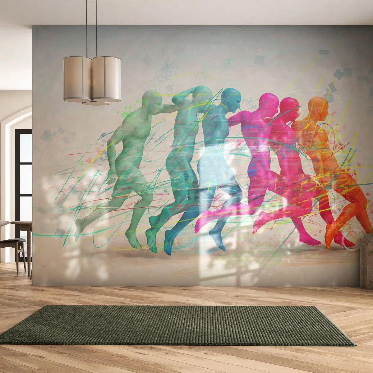 Fototapeta Premium Sand - Harmonia ruchu - Abstrakcja, Mężczyzna, Sport - 100x70 cm