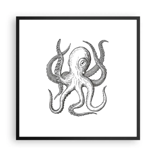 Plakat w czarnej ramie - Tańcząca z falami - 60x60 cm