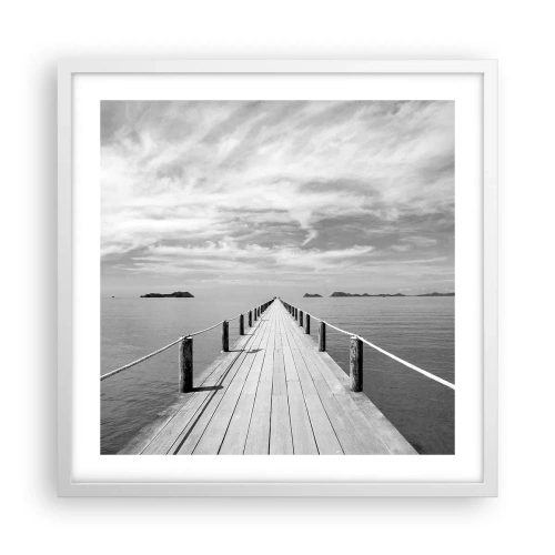 Plakat w białej ramie - A może podróż… - 50x50 cm
