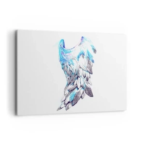 Obraz na płótnie - Delikatne anielskie skrzydła w pastelowych odcieniach - 100x70cm - Trzeba mi skrzydeł - Nowoczesna dekoracja ścienna do salonu, kuchni i sypialni ARTTOR