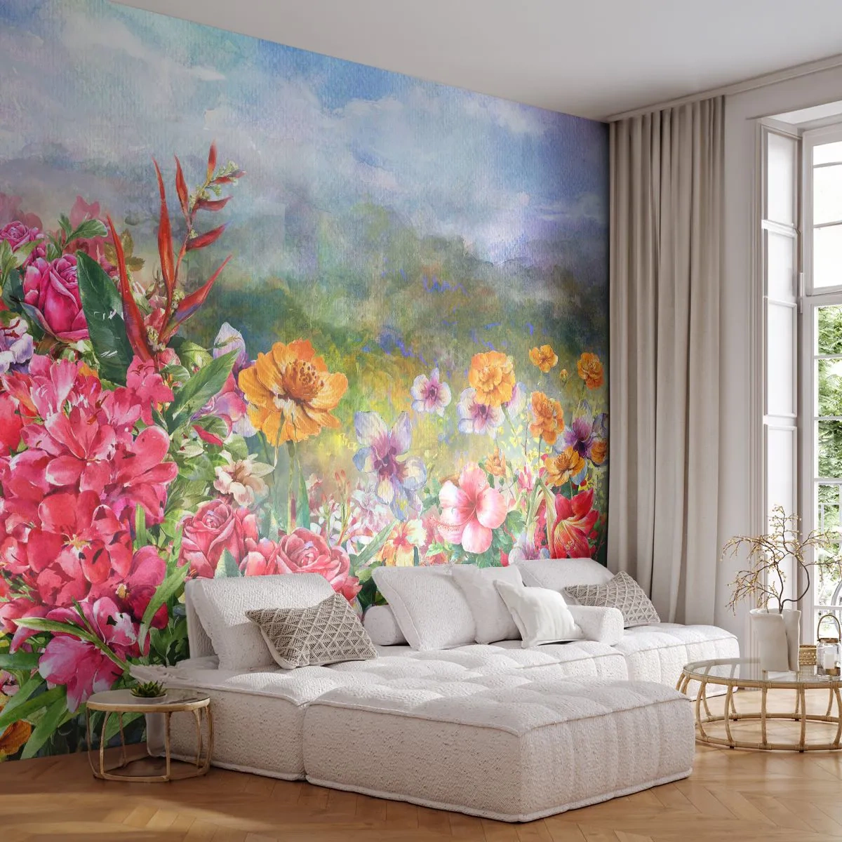 Fototapeta Samoprzylepna Deluxe Sticker - Ogród, który oszalał - Kwiaty, Ogród, Natura - 250x175 cm
