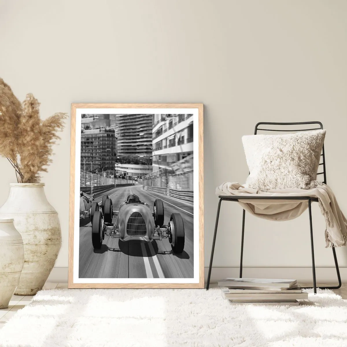 Plakat w ramie jasny dąb - Dawno temu w Monte Carlo - 70x100 cm