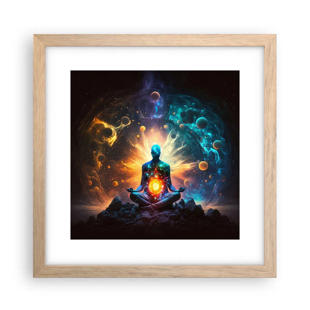 Plakat w ramie jasny dąb - Kosmiczny spokój - 30x30 cm