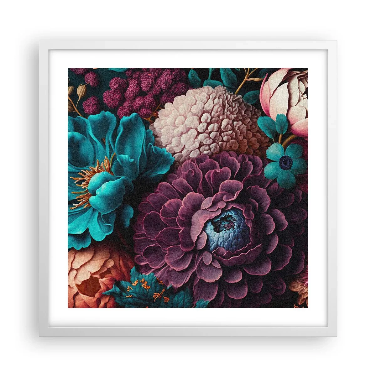 Plakat w białej ramie - Natura na bogato - 50x50 cm