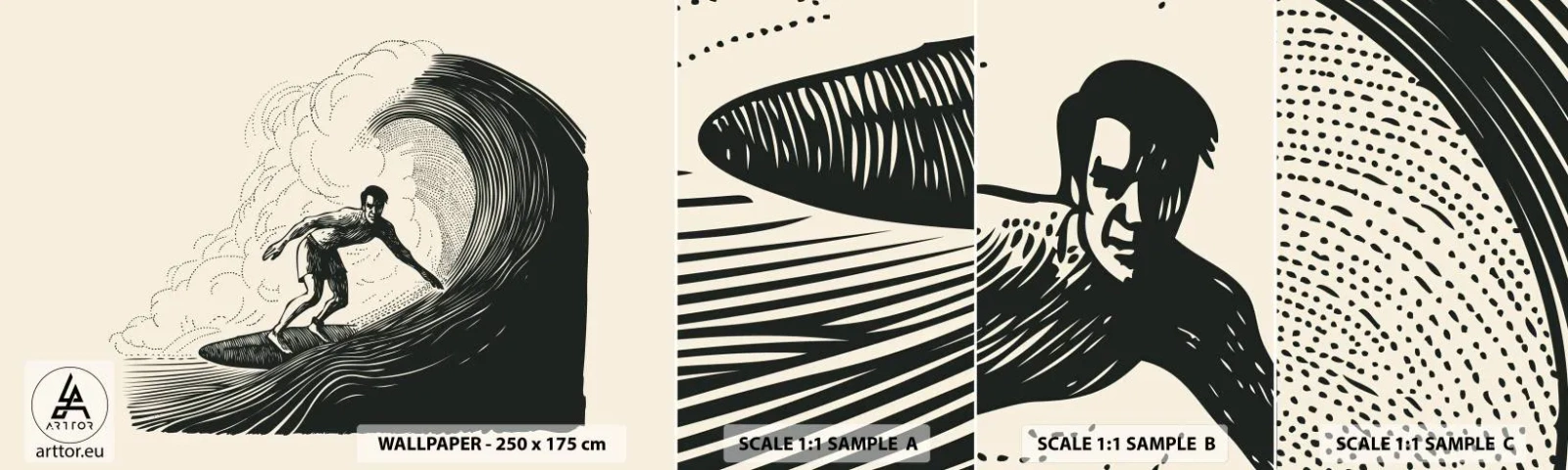 Fototapeta Próbka Samoprzylepna Deluxe Sticker - Król fali - Fala, Surfing, Sport - 100x30 cm