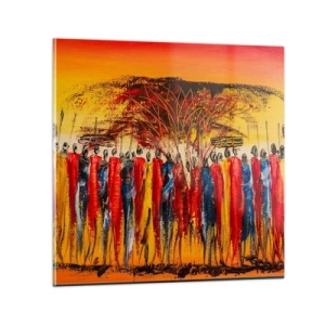 Obraz na szkle - Tam, tam, tam tam idą - 30x30 cm
