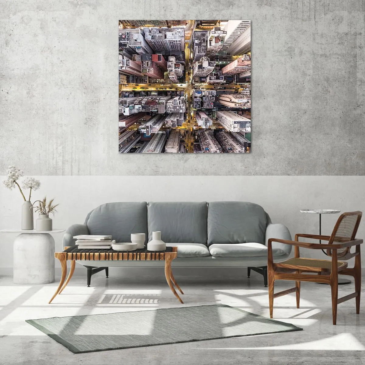 Obraz na szkle - Pozdrowienia z Hongkongu - 60x60 cm