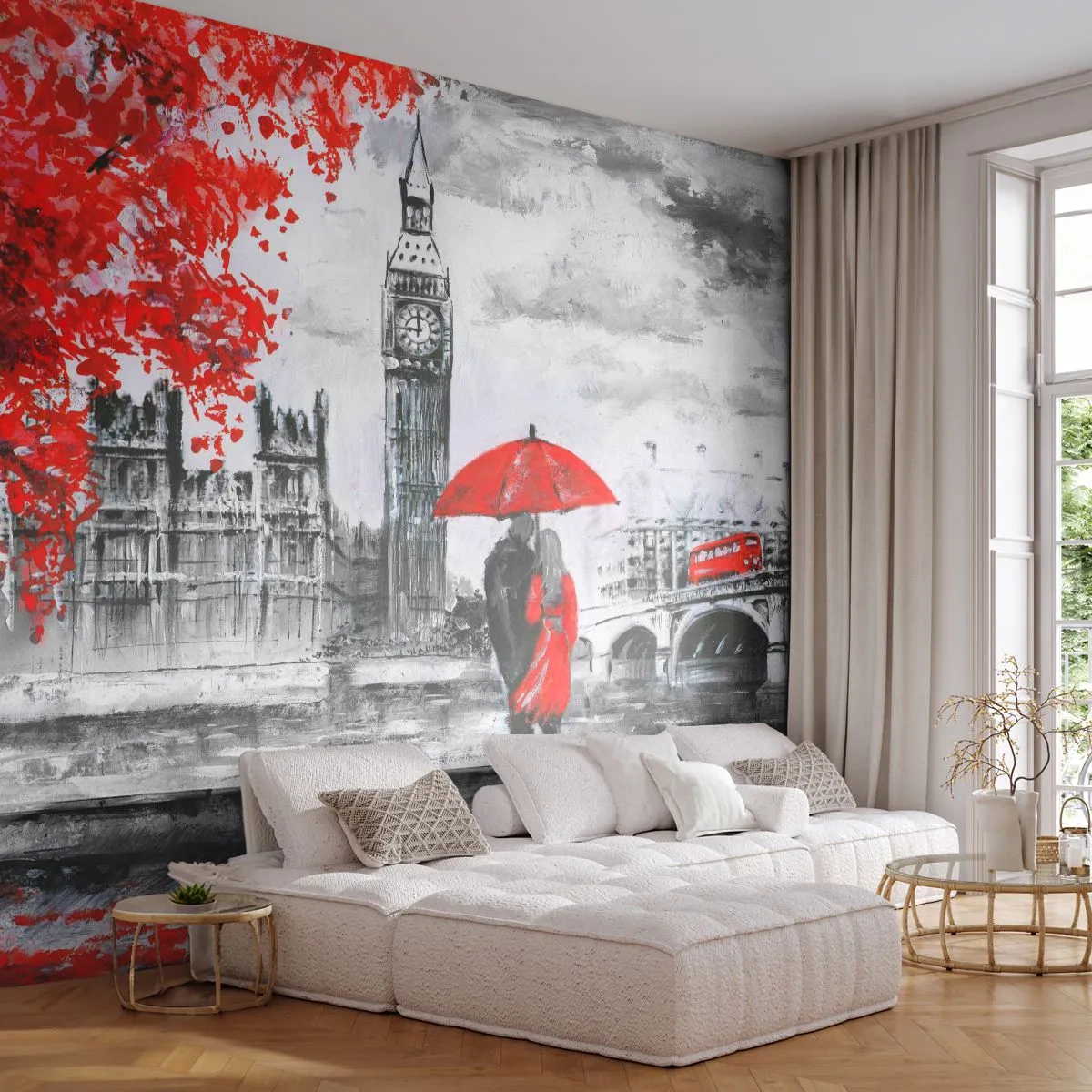 Fototapeta Premium Sand - Zakochani w Londynie - Miasto, Londyn, Zakochana Para - 100x70 cm
