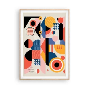 Plakat w ramie jasny dąb - Kompozycja: pobaw się - 70x100 cm