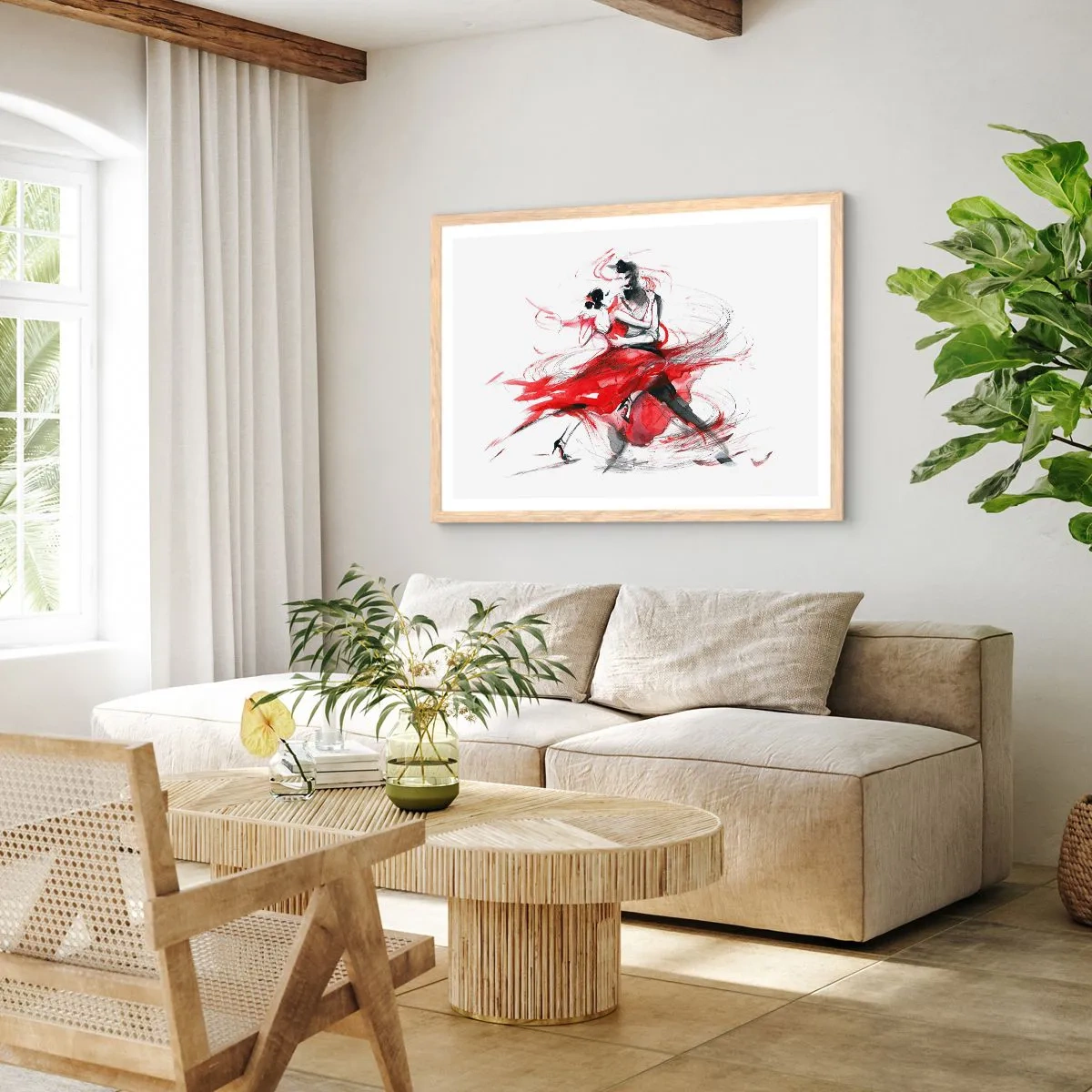 Plakat w ramie jasny dąb - Tango - rytm namiętności - 70x50 cm