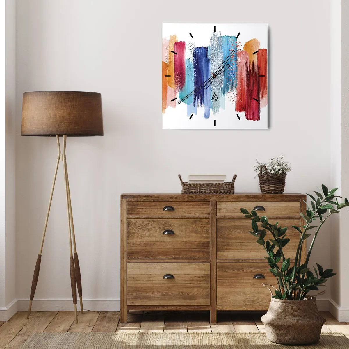 Zegar ścienny - W górę i w dół  - 40x40 cm