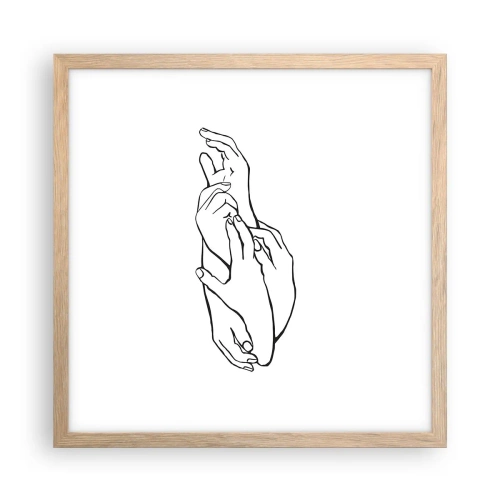 Plakat w ramie jasny dąb - Dobry dotyk - 40x40 cm