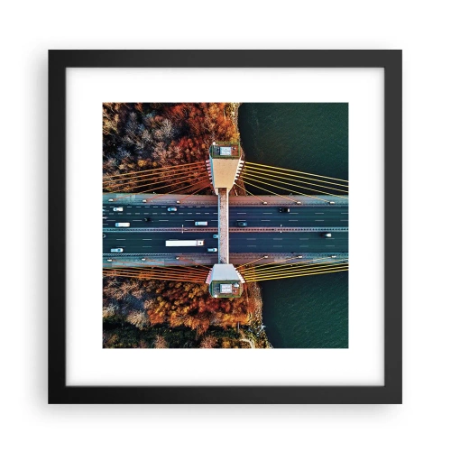 Plakat w czarnej ramie - ZA wodami, za lasami - 30x30 cm