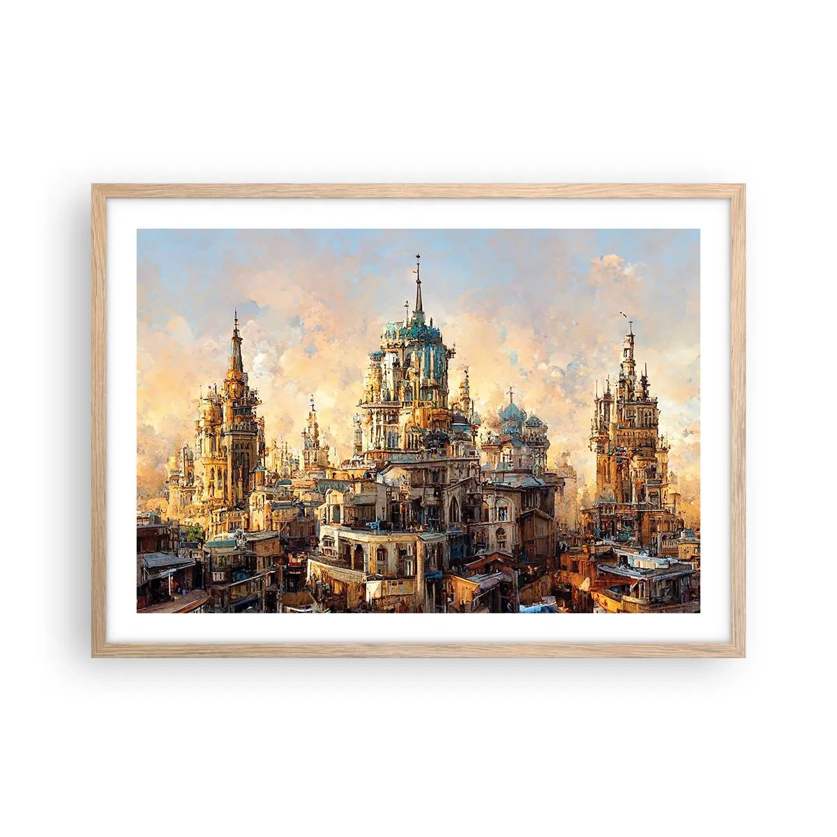 Plakat w ramie jasny dąb - Miasto miast - 70x50 cm