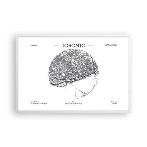 Plakat w białej ramie - Anatomia Toronto - 91x61 cm