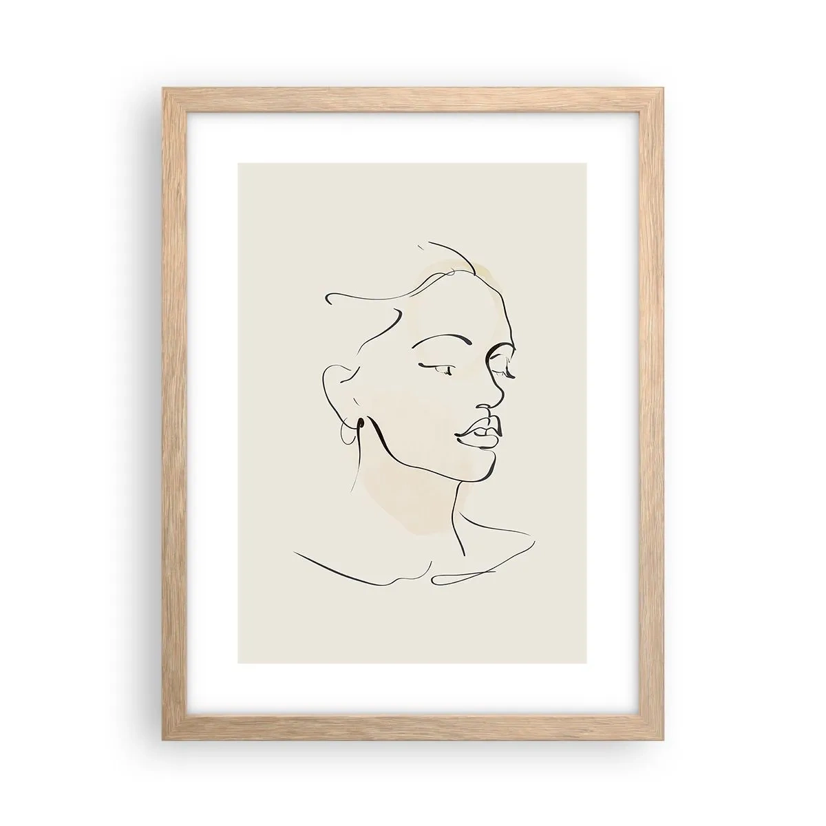 Plakat w ramie jasny dąb - Pewną kreską - 30x40 cm