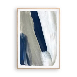 Plakat w ramie jasny dąb - Spotkanie z bielą - 70x100 cm