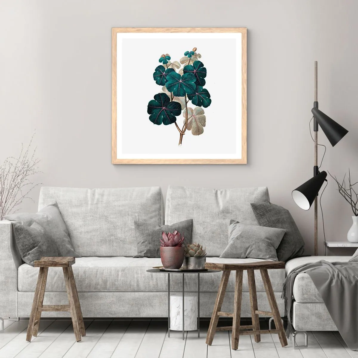 Plakat w ramie jasny dąb - Ze starego zielnika - 30x30 cm