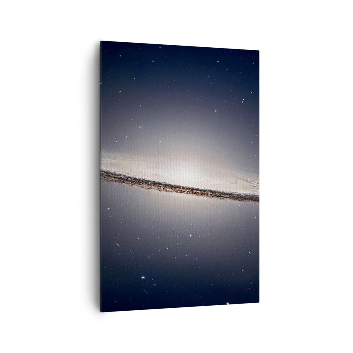 Obraz na płótnie - Spiralna galaktyka na tle gwiaździstego kosmosu - 80x120cm - Dawno temu w odległej galaktyce… - Nowoczesna dekoracja ścienna do salonu i sypialni ARTTOR
