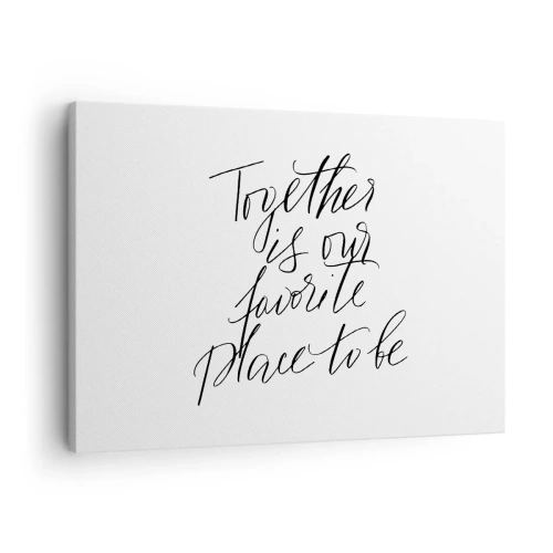 Obraz na płótnie - Typograficzny napis w eleganckim stylu na białym tle - 70x50cm - Też to czujesz? - Nowoczesna dekoracja ścienna do salonu i sypialni ARTTOR