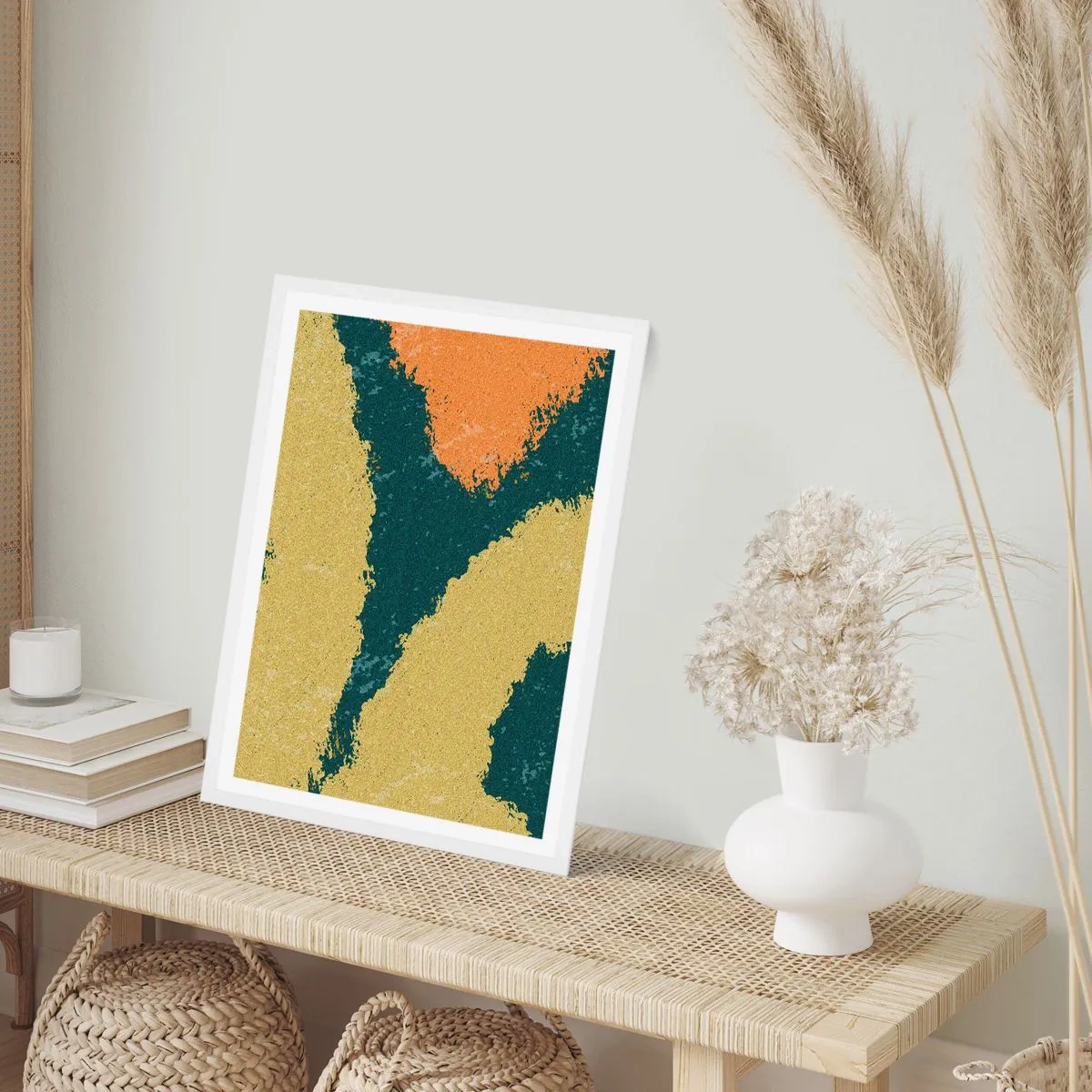 Plakat w białej ramie - Abstrakcja – powolnym ruchem - 70x100 cm