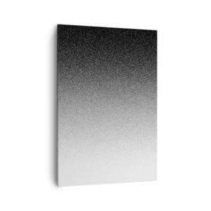 Obraz na płótnie - Minimalistyczny gradient czerni i bieli w punkcie - 70x100cm - W stronę światła - Nowoczesna dekoracja ścienna do salonu i sypialni ARTTOR