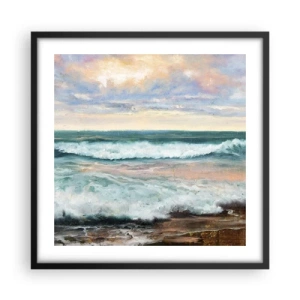 Plakat w czarnej ramie - Tutaj wygładzisz duszę - 50x50 cm