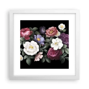 Plakat w białej ramie - Z angielskiego ogrodu - 30x30 cm