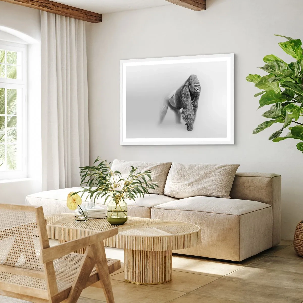 Plakat w białej ramie - Pewny swej siły - 50x40 cm