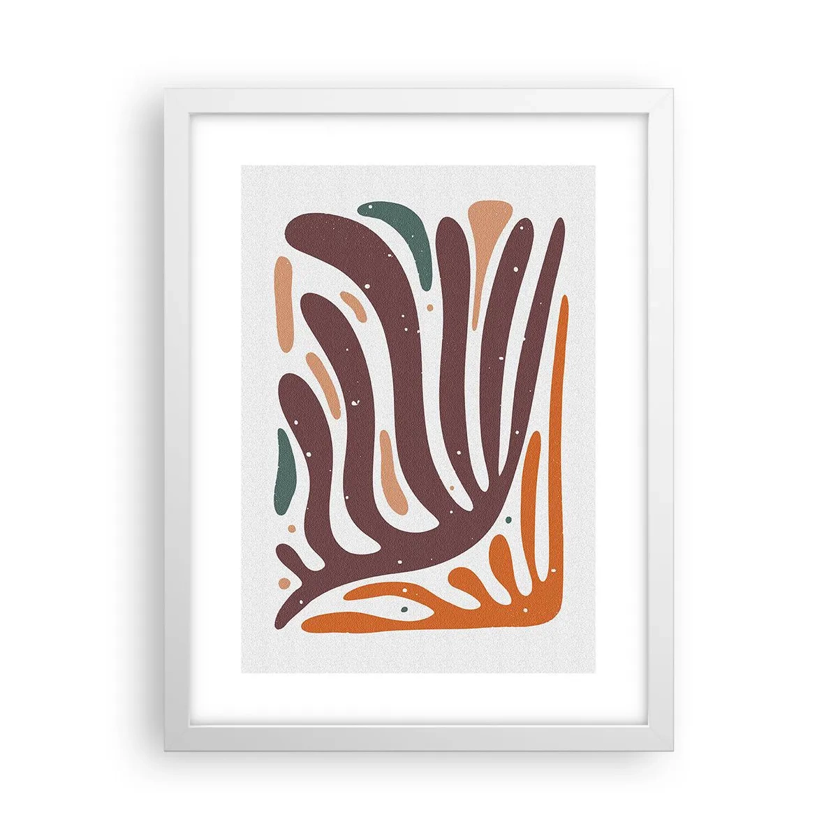 Plakat w białej ramie - Kompozycja organiczna promienista - 30x40 cm