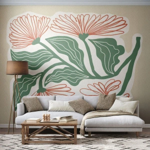 Fototapeta Samoprzylepna Deluxe Sticker - Ludowe i nowoczesne - Boho, Kwiaty, Minimalizm - 200x140 cm