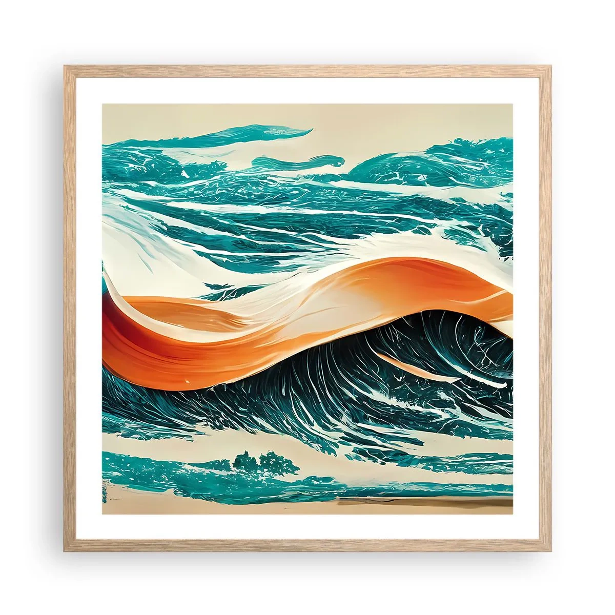 Plakat w ramie jasny dąb - Sen surfera - 60x60 cm