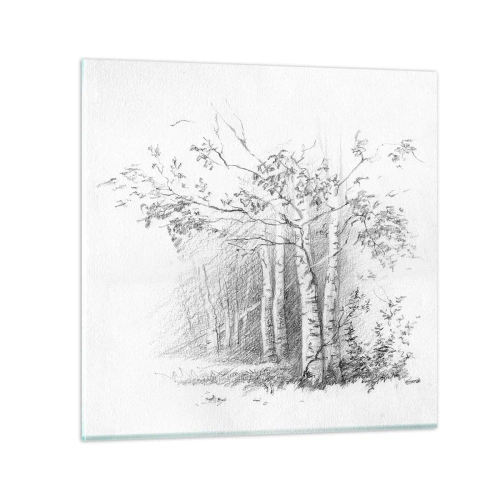 Obraz na szkle - Światło brzozowego lasu - 30x30 cm